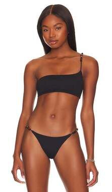 Luxury Vix Swimwear Flora Ana Bikini Top in Firenze Black size SMALL $200+